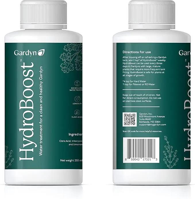Gardyn HydroBoost for Gardyn Hydroponic Indoor Gardens - 250 ML (Plant Based Water Treatment-Lowers PH, Balances Plant Nutrients & Reduces Need for More Intensive Hydroponic Growing System Cleanings) by GreenHaven Gardens