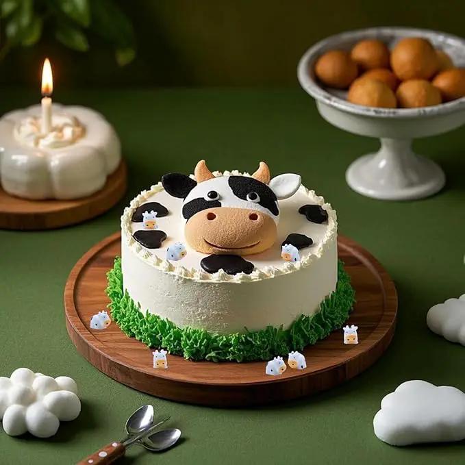 DoubleWood Mini Cow Figurines Set, 60 Pieces, Resin Mini Animals Decorations for Fairy Gardens and Miniature Landscapes (60, White) by GreenHaven Gardens