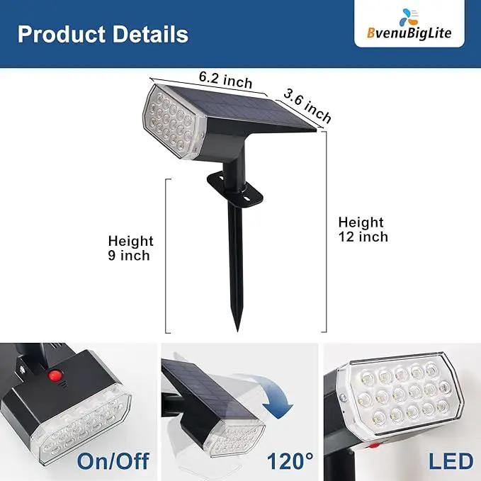 Solar Lights Outdoor Waterproof: IP65 Led Spot Light Decorations for Garden - 3 Lighting Modes Solar Powered for Yard - Dust to Dawn Landscape Lighting Patios Pathway Driveway 4PC White by GreenHaven Gardens