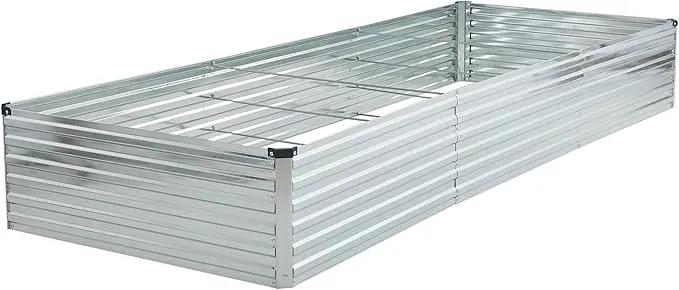 12x4x1.5ft Galvanized Raised Garden Bed,Outdoor Planter Box Metal Patio Kit Planting Bed for Vegetables Flowers Herb,Silver by GreenHaven Gardens