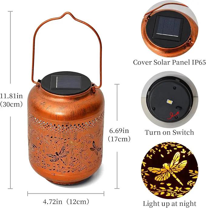 Outdoor Solar Lantern Decorative Waterproof Solar Lights for Yard, Patio, and Garden(Dragonfly) by GreenHaven Gardens