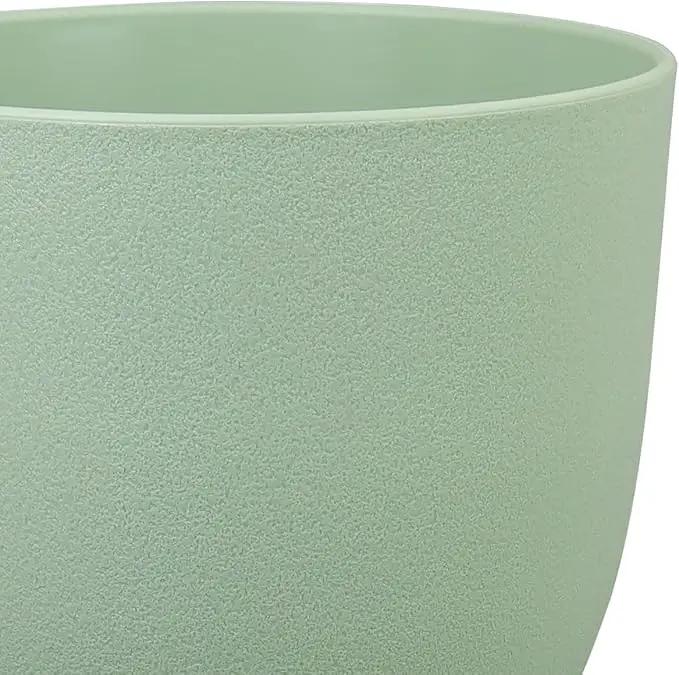 Large Plant Pots 12/10/9 inch, Set of 3 Modern Decorative Plastic Planters with Drainage Holes and Saucers, Flower Pots for Indoor Outdoor Plants, Green by GreenHaven Gardens