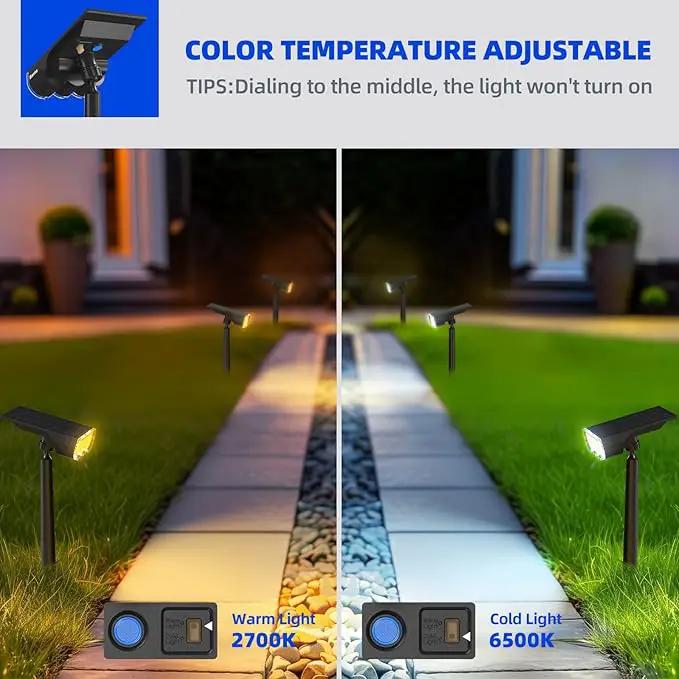 Barrina Solar Spot Lights Outdoor, 2-in-1 6500K & 2700K,360° Adjustable,3 Lighting Modes Solar Lights Waterproof, Auto On/Off 36 LEDs Landscape Spotlights for Garden Patio Yard Pool, 2 Packs by GreenHaven Gardens