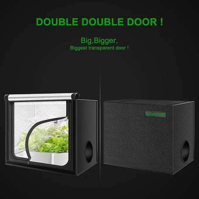 MELONFARM 24"x16"x20" Grow Tent, Double Transparent Viewing Door Indoor Grow Tent, Growing Tent with High Reflective Mylar & Floor Tray, Plant Tent for Indoor Hydroponics Growing by GreenHaven Gardens