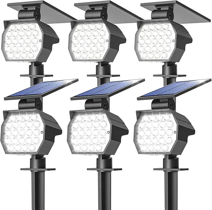 NIORSUN Solar Spot Lights Outdoor,23 LEDs Landscape Lighting with Auto On/Off and 3 Lighting Modes, IP67 Waterproof Spotlights,Outdoor Solar Lights for Yard Garden,6 Pack(Cool White) by GreenHaven Gardens