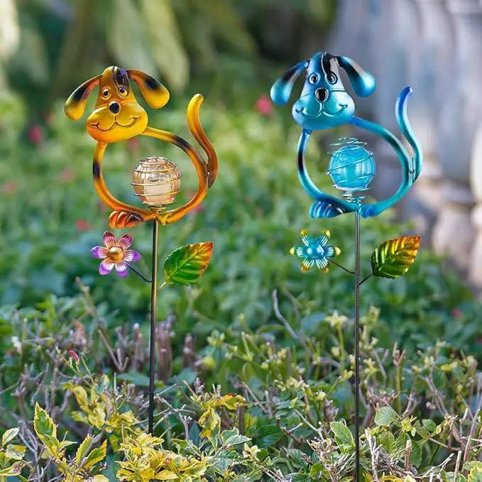 Solar Outdoor Garden Lights,27.4''H Dog Solar Figurine Lights,Waterproof Solar Decorative Garden Stakes for Lawn Patio Pathway, Solar Lights for Outside for Mom,Women,Dog Lovers by GreenHaven Gardens