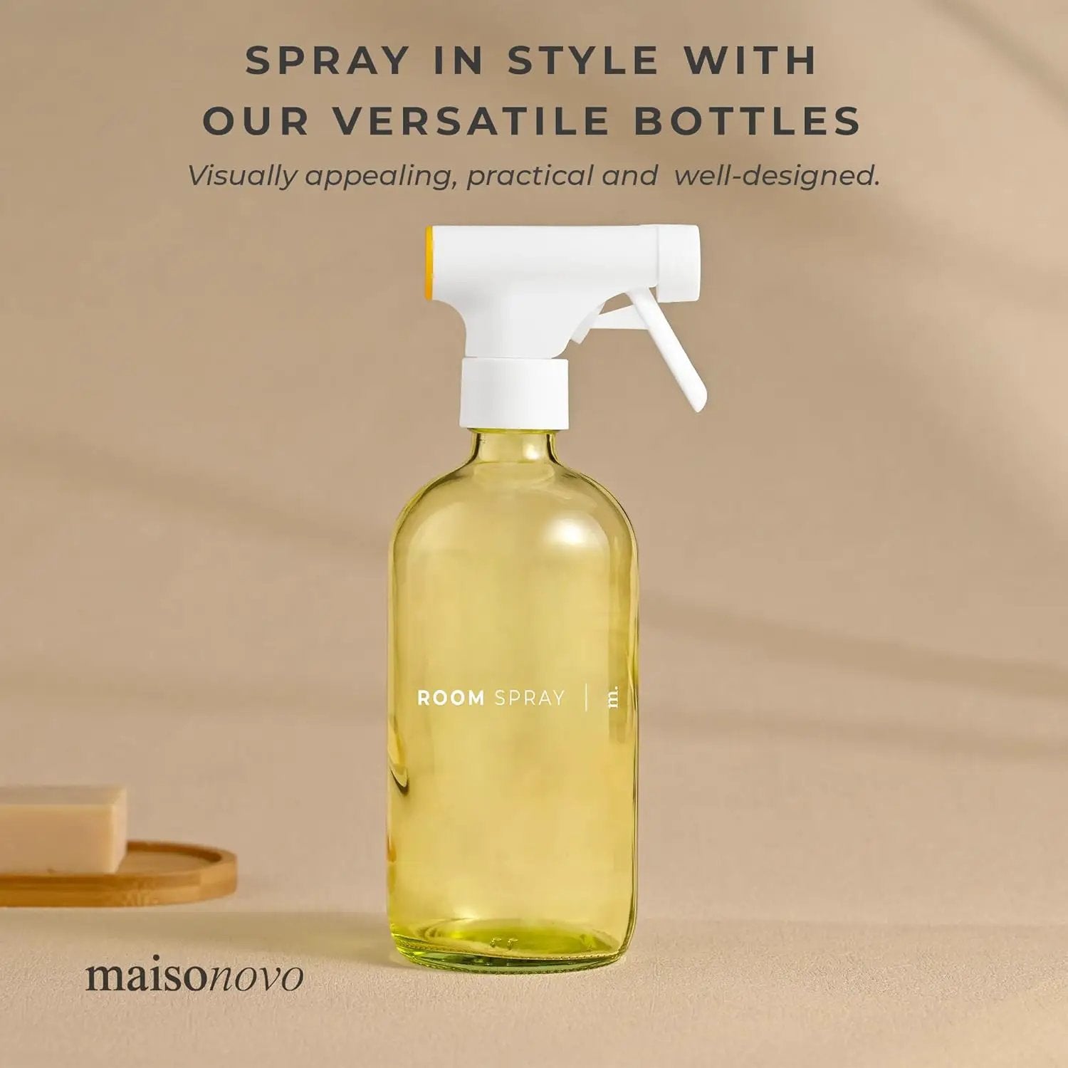 MaisoNovo Kitchen Spray Bottle - 16.9 fl oz Yellow x 2 with 16 Labels by GreenHaven Gardens
