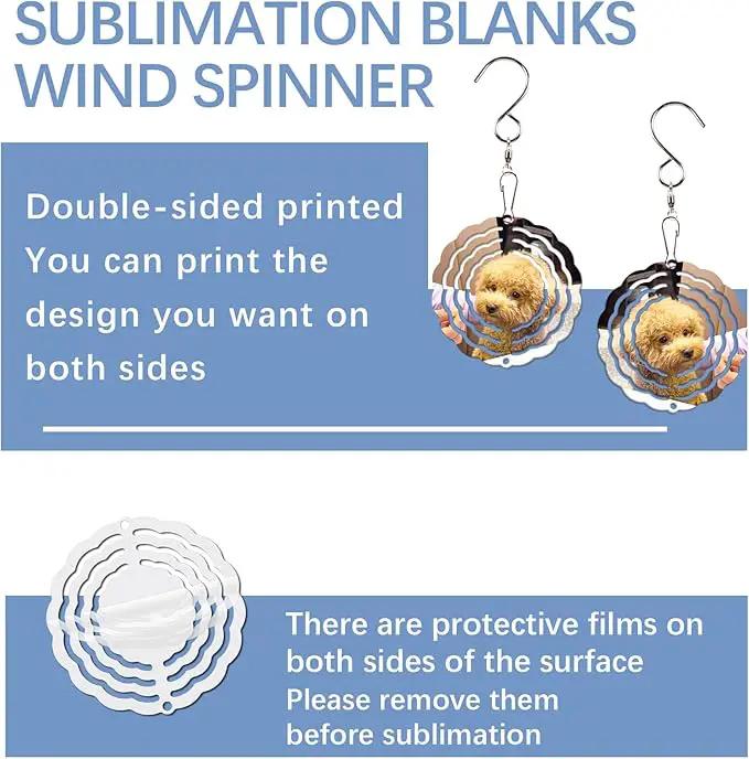 20 Pcs Sublimation Wind Spinner Blanks 3 Inch Bulk Aluminum Metal Ornaments Sublimation Blanks Products Heat Transfer Outdoor Garden Christmas Trees Decoration Sublimation Blank Wind Spinners by GreenHaven Gardens
