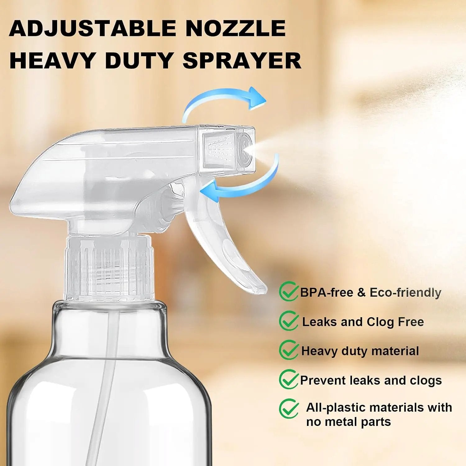 Glass Spray Bottles with Silicone Sleeve 16.9oz 2 Pack Empty Spray Bottle for Hair Mist/Stream Spraying for Cleaning Solutions, Plants, Essential Oils (clear-qblue&grey) by GreenHaven Gardens