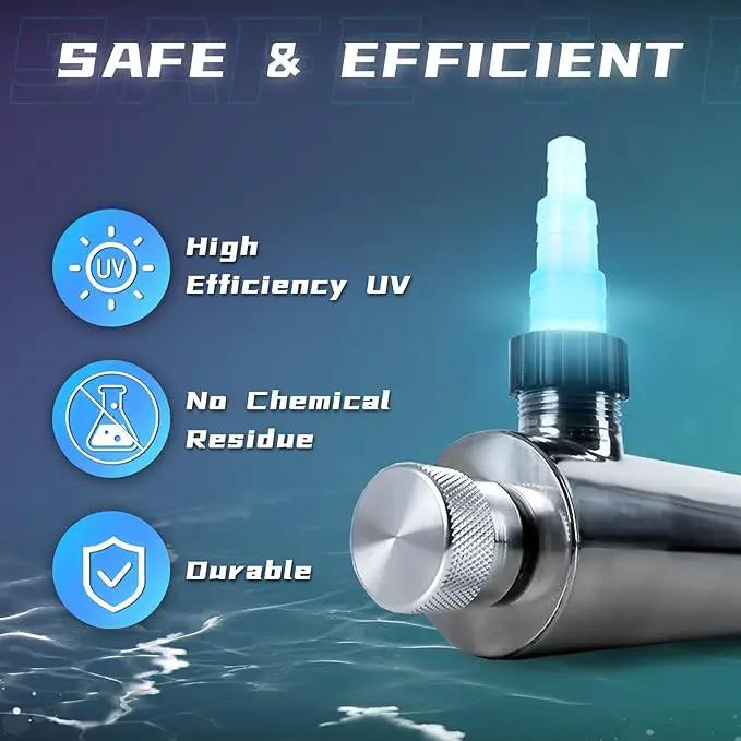 UV Light for Aquarium Algae Control with 55W UVC Bulb Stainless Steel Ultraviolet Green Water Machine Algae Remover for Pond by GreenHaven Gardens