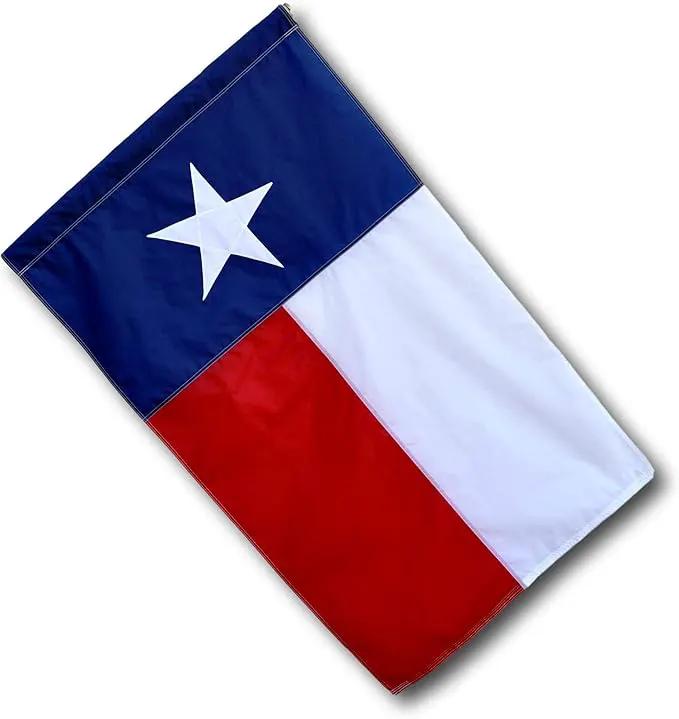 US Flag Factory 3x5 FT Texas State Flag (Sewn Star, Sewn Stripes) (Pole Sleeve) Outdoor SolarMax Nylon - Premium Quality - Made in America (3x5 FT (Pole Sleeve)) by GreenHaven Gardens