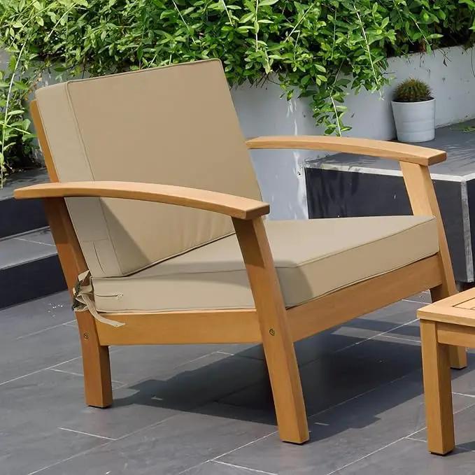 Outdoor Deep Seat Cushion Set 19" x 19", Water Repellent & Fade Resistant Cushion for Patio Furniture, Back & Seat Cushion with Removable Covers for Sofa, Couch, Beige by GreenHaven Gardens