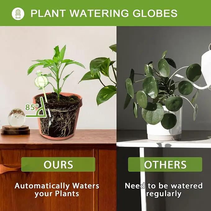 4 PCS Plant Self Watering Globes 8.9 Inch Plant Watering Devices Colorful Glass Glass Watering Bulbs for Indoor Outdoor Plants by GreenHaven Gardens