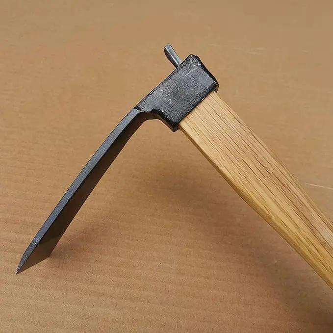 Kana Hoe 217 Japanese Garden Tool - Hand Hoe/Sickle is Perfect for Weeding and Cultivating. The Blade Edge is Very Sharp. (Beige-009) by GreenHaven Gardens