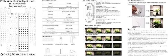 TONYFUL LED Grow Lights, 360 LEDs Plant Lights for Indoor Growing, 36W Premium Full Spectrum Grow Light with 4/8/12H Timer, 10 Dimmable Levels - Ideal for Indoor Growing (4Pcs) by GreenHaven Gardens