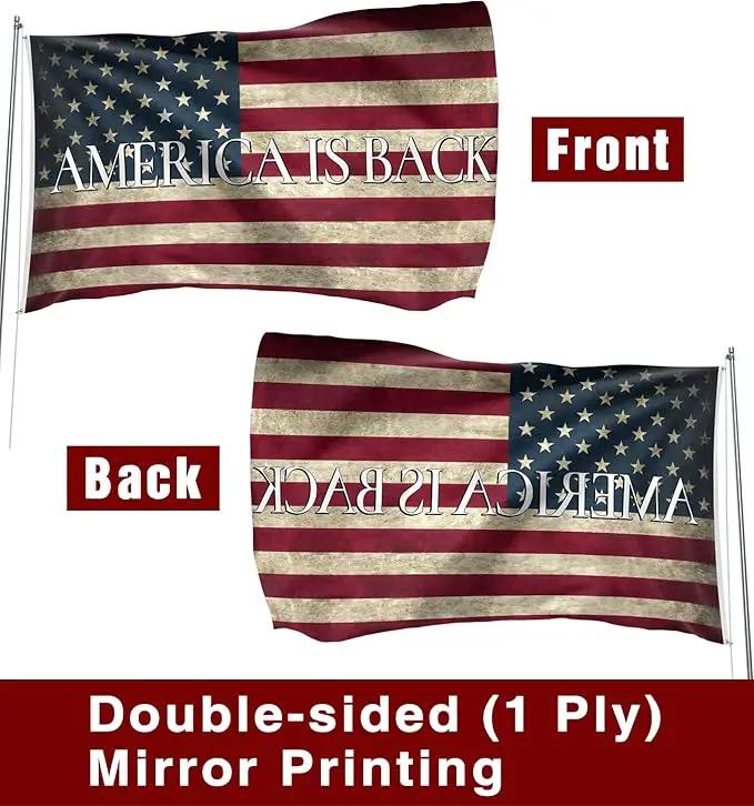 Amarica is Back Flag 3x5 Ft Double Sided Faith Over Fear Banner, Christian American Flags for Outside Christian Banners with Brass Grommets Outdoor House Decorations Flag by GreenHaven Gardens