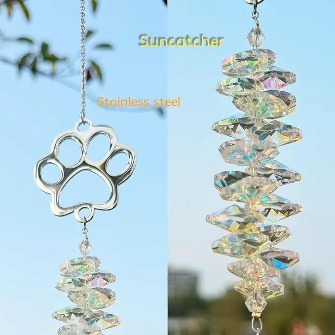 Dog Memorial Suncatcher Colorful Sunlight, Dog Memorial Gifts, Rainbow Impressions for Pet Loss, Pet Sympathy, Thoughtful Dogs and Cats Remembrance, Bereavement Gifts by GreenHaven Gardens