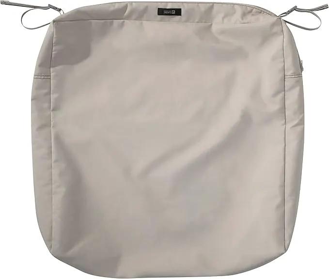 Classic Accessories Ravenna Water-Resistant Patio Lounge Chair/Loveseat Cushion, 25 x 27 x 5 Inch, Mushroom, rectangle Outdoor Seat Cushion by GreenHaven Gardens