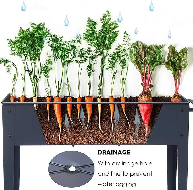 Raised Planter Box with Legs Outdoor Elevated Garden Bed On Wheels for Vegetables Flower Herb Patio by GreenHaven Gardens