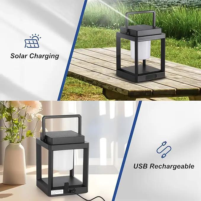 Solar Lantern Outdoor Table Lamp: Portable Hanging LED Lights - Waterproof Decorative Lights for Patio Camping by GreenHaven Gardens
