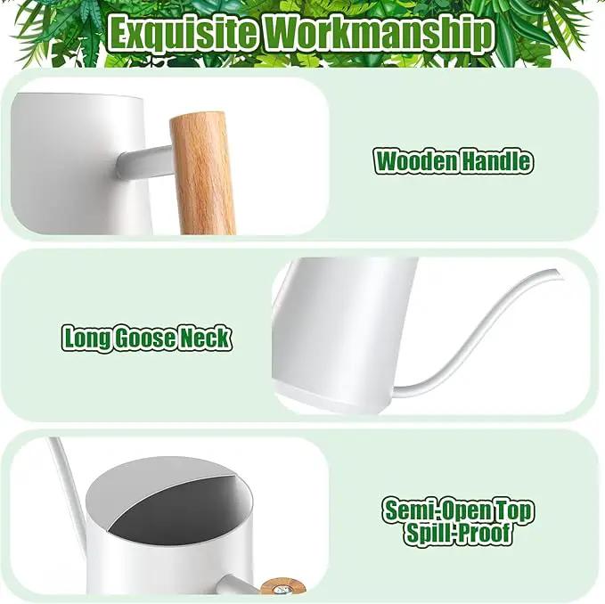Green Moon Water Can Indoor Plant White 35oz with Long Spout Mini Water Can Indoor Metal Watering Can Pot for Indoor House Plant Bonsai Outdoor Garden Flowers Modern Decorative by GreenHaven Gardens