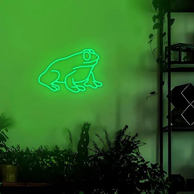 Lampeez Frog Neon Sign, Frog Lamp Wall Decor, Dimmable LED Neon Art Signs USB Powered, for Man Cave, Home, Patio, Garden, Bars, Stores, Clubs, Ideal Gift for Friends, Family and Kids by GreenHaven Gardens