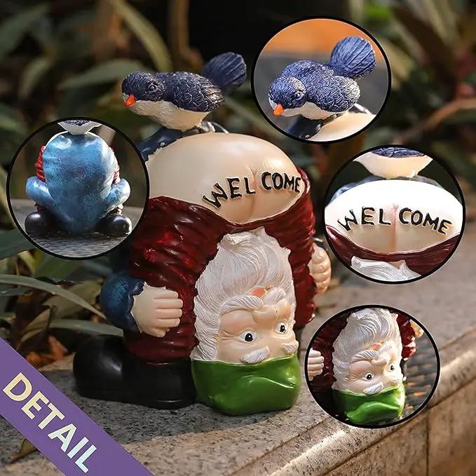 Garden Gnomes Outdoor Funny Welcome Gnomes Outdoor Statue Garden Gnome Figurine for Lawn Patio Yard Decoration Christmas Garden Gifts by GreenHaven Gardens