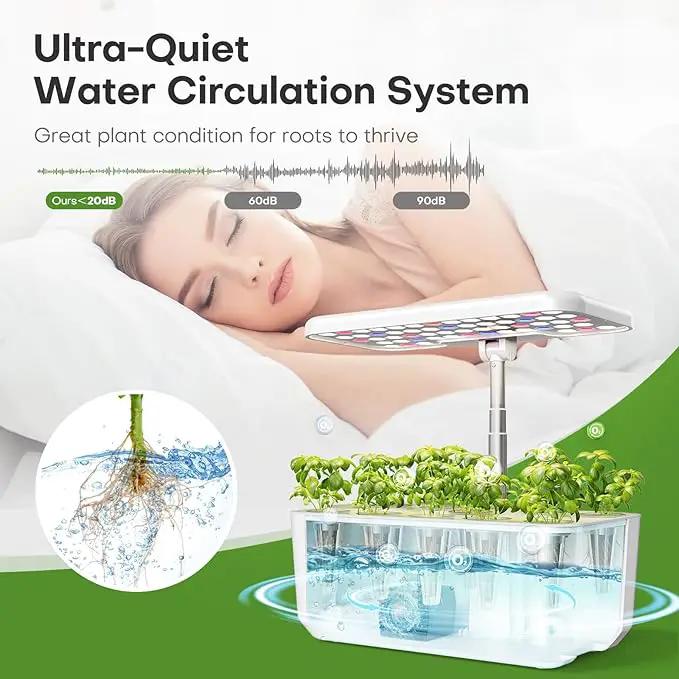 Ahopegarden Indoor Garden Hydroponics Growing System: 10 Pods Plant Germination Kit Aeroponic Herb Vegetable Growth Lamp Countertop with LED Grow Light - Hydrophonic Planter Grower Harvest Lettuce by GreenHaven Gardens