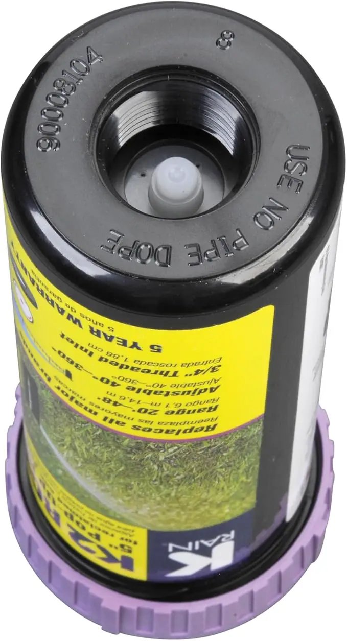 K Rain K2 RCW 3/4" Female Inlet 5" Pop-Up | 2.5 GPM Single Stream Nozzle | 40° - 360° Arc Spray Pattern | for Reclaimed Water by GreenHaven Gardens