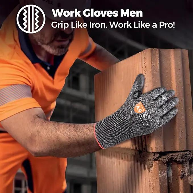 Donfri A9 Cut Resistant Work Gloves for Men - Steel + HPPE Hybrid Safety Gloves for Men, ANSI Cut Level 9 Protection Flexible for Metal Glass Wood Construction Fishing by GreenHaven Gardens