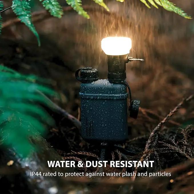 ELECOM NESTOUT Outdoor Camping LED Lantern w/ Mini Tripod, Dimmable USB Powered Soft LED Light, IP44 Water Dust Resistant, 10-350 Lumen, Portable Lamp for NESTOUT Power Bank, Beige (LAMP-1) by GreenHaven Gardens