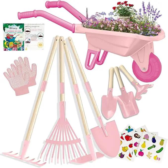 Kids Gardening Tools Outdoor Toys Set Backyard Play with Wheelbarrow Educational STEM Learning Pretend Toys Outdoor Indoor for Toddlers Kids Boys Girls by GreenHaven Gardens