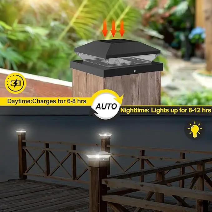T-SUN 4x4 Solar Post Cap Lights Outdoor Waterproof, Solar Deck Fence Post Cap Lights for Wooden/Vinyl with Warm/Cool White Modes for Porch, Garden,Patio(12 Pack) by GreenHaven Gardens