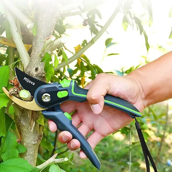 Pruning Shears, Heavy Duty Handheld Gardening Scissors, High Carbon Steel Plant Shears Use for Gardening Pruners, Floral Shrubs and Vines, Professional labor-saving Secateurs by GreenHaven Gardens