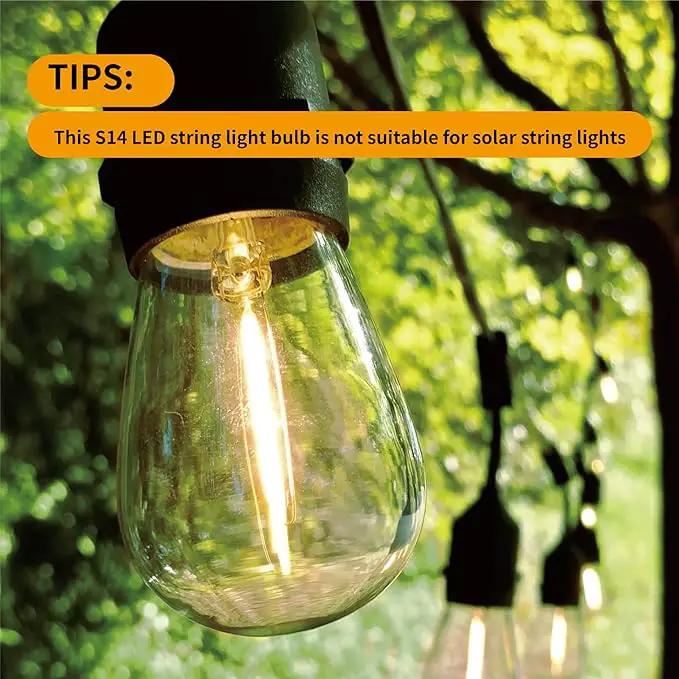 Meconard 24 Pack LED S14 Replacement Light Bulbs, Shatterproof Outdoor 1 Watt to Replace 11Watts String Incandescent Bulb, E26 Regular Medium Screw Base, 2200K Warm White, Non-Dimmable by GreenHaven Gardens