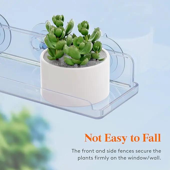 Lifewit Window Plant Floating Shelves 15 inch, 3 Pack Acrylic Suction Cup Shelf, Window Sill Extender for Indoor Succulent Plants, Micro Greens, Seed Starter Pots, Herb Planters by GreenHaven Gardens