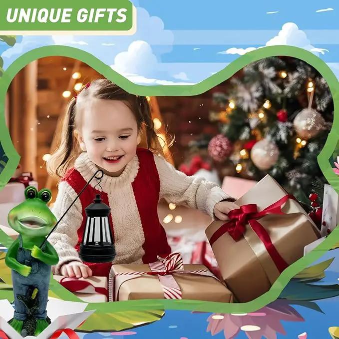 Solar Lantern Garden Statues Decor, Outdoor Frog Figurine Lights for Yard Patio Decoration - Unique Christmas Housewarming Gift for Grandma Wowen Mom by GreenHaven Gardens