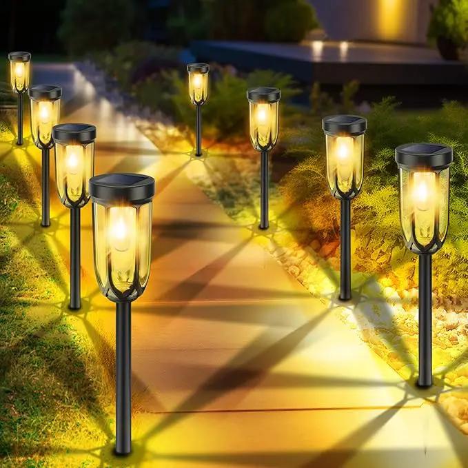 Solar Pathway Lights Outdoor 8 Pack, Solar Lights Outdoor Waterproof IP65, Bright Auto On/Off Driveway Patio Light, LED Solar Garden Lights Landscape Lighting for Walkway Lawn Yard by GreenHaven Gardens