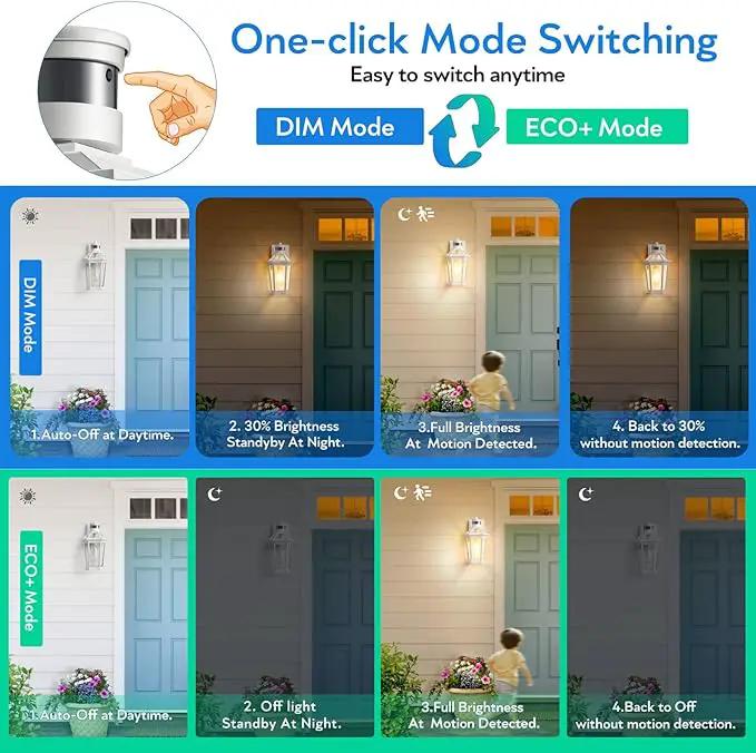 VIANIS Motion Sensor Outdoor Exterior Light Fixture, White Outdoor Porch Lights Wall Mount, Waterproof Dusk to Dawn Coach Lantern, Modern Outdoor Lights Fixtures for Garage, Front Door by GreenHaven Gardens