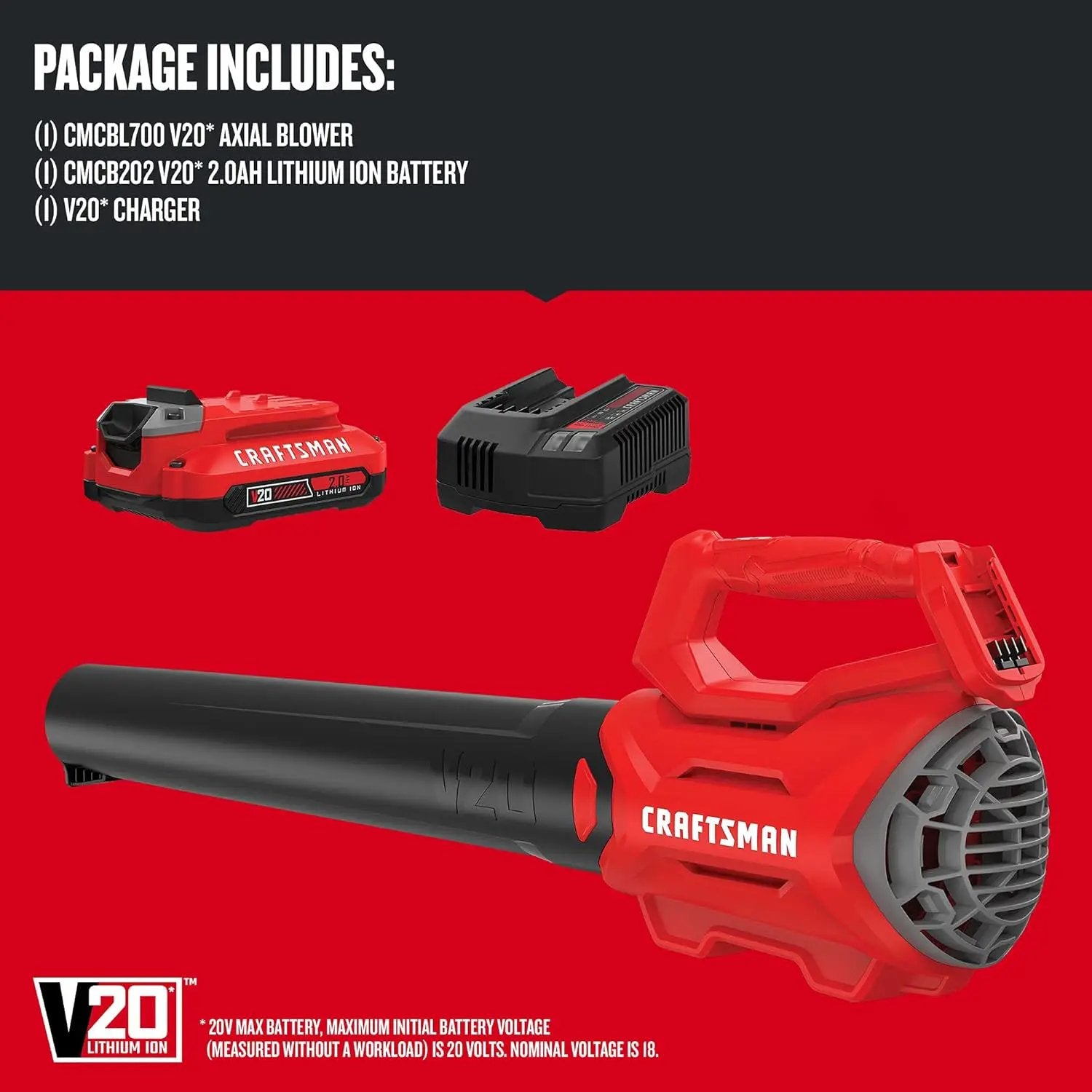 CRAFTSMAN 20V MAX* Axial Leaf Blower Kit (CMCBL700D1) by GreenHaven Gardens