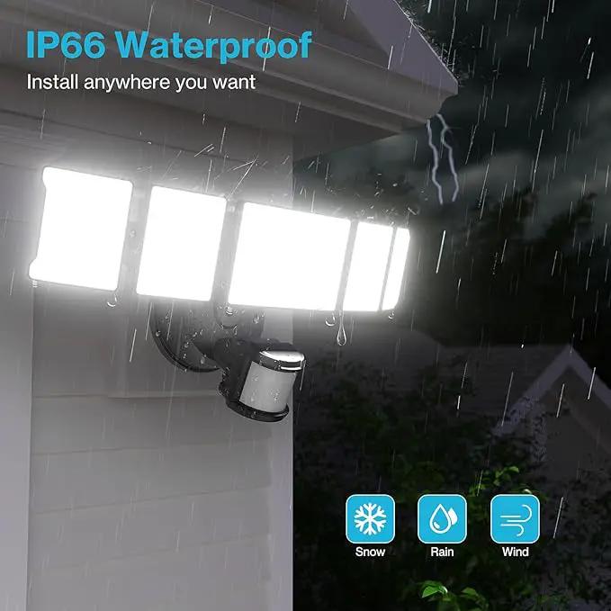 Olafus 100W Motion Sensor Outdoor Lights, 10000LM 2 Pack Motion Sensor Flood Light, Dusk to Dawn Outdoor Lighting, IP65 Waterproof Motion Detector Lights for Outside, Black by GreenHaven Gardens