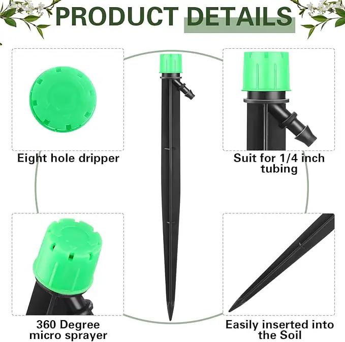 120 Pcs Drip Irrigation Emitters for 1/4'' Drip Irrigation Tubing 60 Irrigation Emitters Sprayer 60 Adjustable 360 Degree Water Flow Drippers for Patio Lawn Garden Watering by GreenHaven Gardens