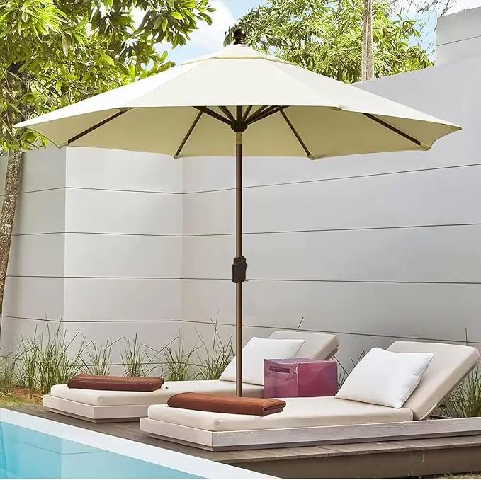 EliteShade USA 10-Year-Non-Fading 10Ft Market Umbrella Patio Umbrella Outdoor Table Umbrella with Ventilation, Natural by GreenHaven Gardens
