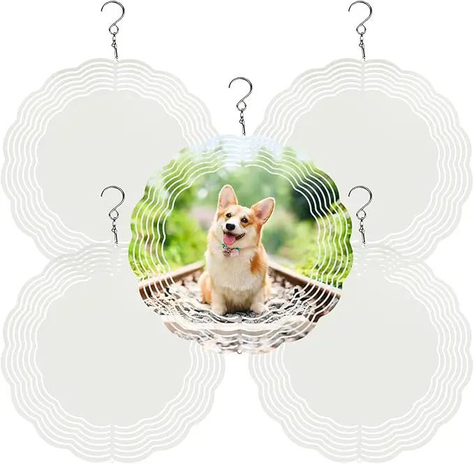 5 Pack Sublimation Wind Spinner Blanks 8 Inch Wind Spinners Sublimation Blanks 3D Aluminum Metal Wind Spinners for Yard and Garden Indoor Outdoor Window Porch Front Door Decoration Round by GreenHaven Gardens