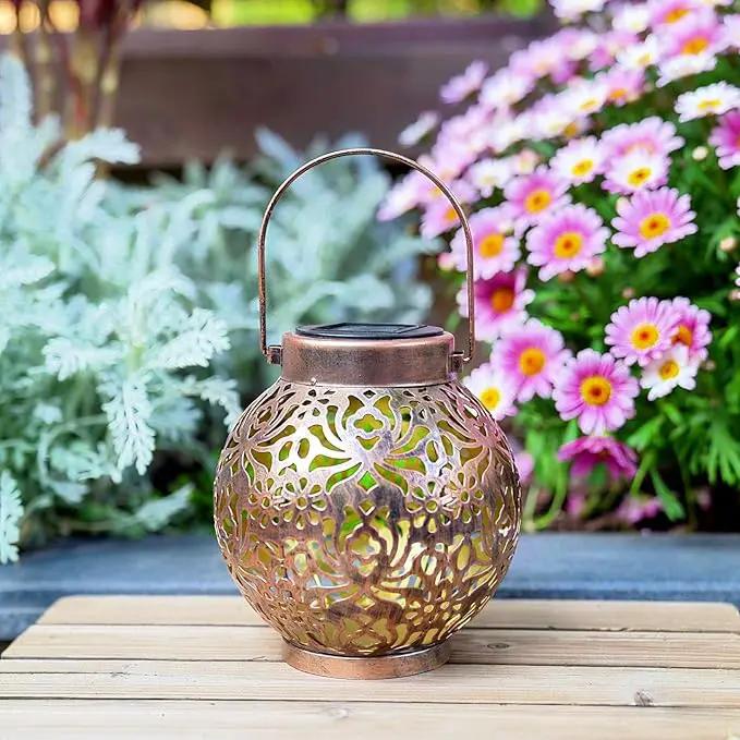 2 Pack Outdoor Solar Hanging Lantern Light LED Decorative Christmas Light for Garden Patio Courtyard Lawn and Tabletop with Hollowed-Out Design. Unique Gardening Gifts for Women. by GreenHaven Gardens