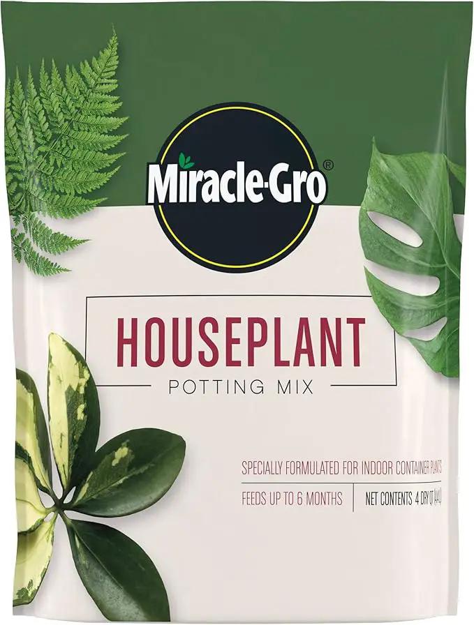 Miracle-Gro Houseplant Potting Mix: Fertilized, Perlite Soil for Indoor Gardening, Designed to Be Less Prone to Gnats, 4 qt. by GreenHaven Gardens
