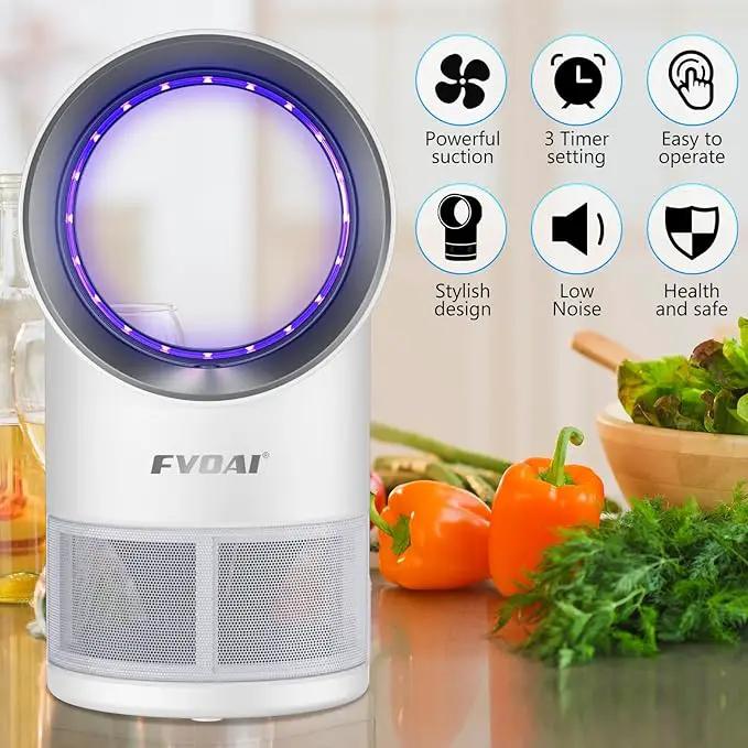 Fruit Fly Trap for Indoors, Fly Traps Indoor for Home Indoor Insect Trap with Suction, Time Setting, Bug Light & 10 Pcs Sticky Glue Boards (White) by GreenHaven Gardens