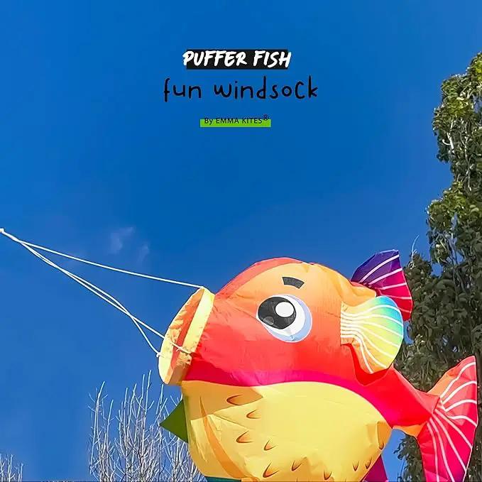 emma kites Puffer Fish Windsock Hanging Décor for Garden Backyard Balcony Porch Party Campsite Decoration 29-INCH by GreenHaven Gardens