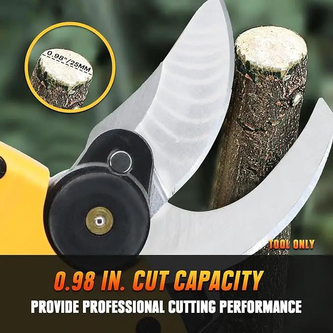 Mellif Electric Pruning Shears Compatible With DeWalt 20V Max Battery (Tool Only), Cordless Garden Pruner w/ 2,6000RPM Brushless Motor, Imported Steel Blades-25mm(0.98 Inch) Cutting Diameter by GreenHaven Gardens