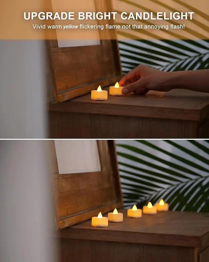BEICHI Flameless Candles, 50Pack Battery Operated Candles, LED Tea Lights Candles Battery Operated, Flickering Fake Candles for Wedding Halloween Christmas Diwali- Warm Yellow by GreenHaven Gardens